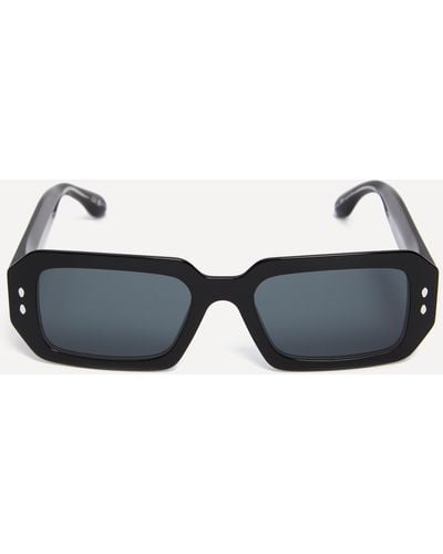 Isabel Marant Women's Acetate Rectangle Black Sunglasses One Size - Blue