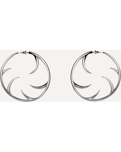 Shaun Leane Silver Cat Claw Statement Hoop Earrings - Metallic