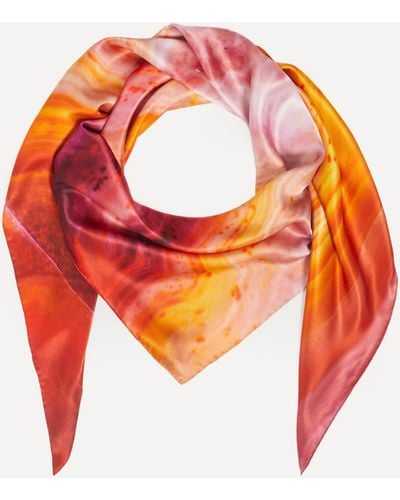 Weston Women's Volcanic Agate Large Satin Silk Scarf One Size - Pink