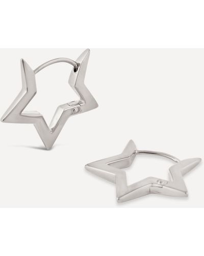 Dinny Hall Sterling Silver Stargazer Click Hoop Earrings - Natural