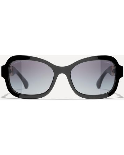 Chanel Women's Rectangle Sunglasses One Size - Black