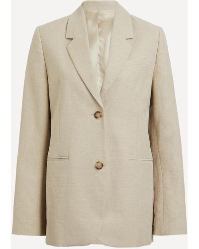 Totême Women's Linen Tailored Suit Jacket 10 - Natural