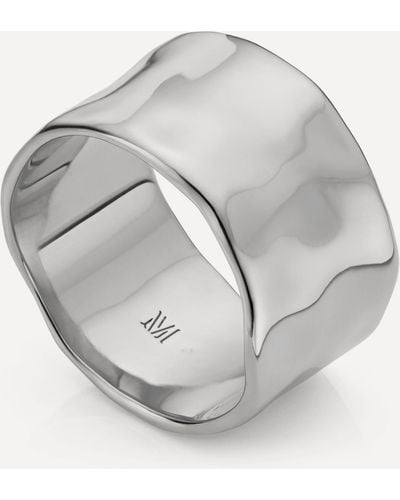 Monica Vinader Silver Siren Muse Wide Band Ring - Grey