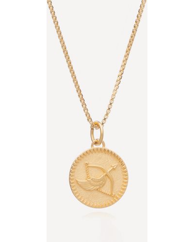 Rachel Jackson 22ct Gold-plated Sagittarius Zodiac Art Coin Pendant Necklace - Metallic
