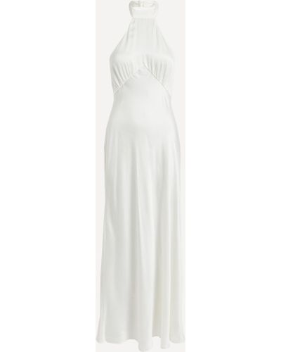 RIXO London Women's Crisi Silk Halter Dress 18 - White