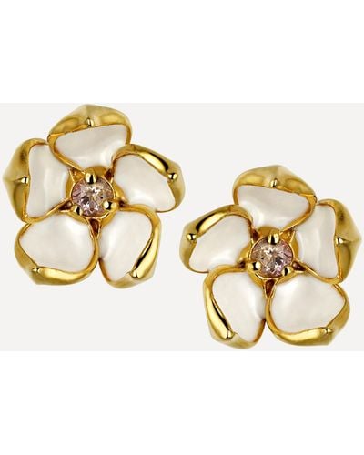 Shaun Leane Cherry Blossom Large Diamond Flower Stud Earrings - Metallic