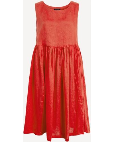 Eskandar Women's Sleeveless Linen Midi-dress - Red