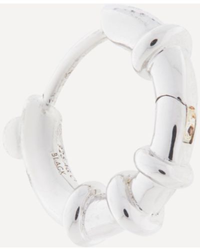 Maria Black Mens White Rhodium-plated Spring Single Huggie Hoop Earring