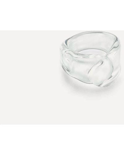 Annika Inez Glassy Foldover Ring - White