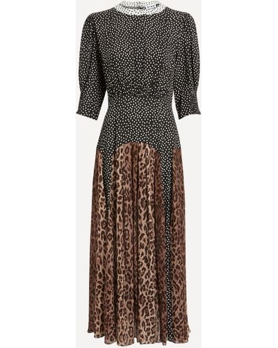 RIXO London Women's Meg Godet Skirt Dress - Brown