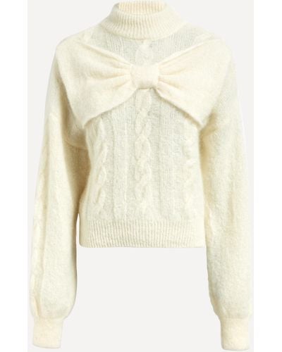 Hayley Menzies Women's Winona Cable Bow Jumper - Natural