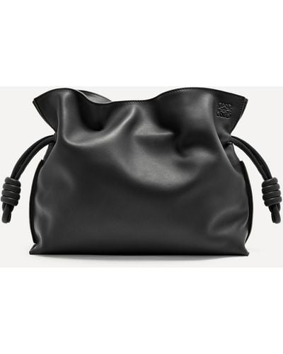 Loewe Women's Flamenco Leather Clutch Bag One Size - Black