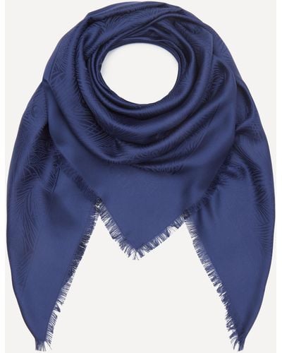 Liberty Women's Hera Jacquard 120x120 Silk Scarf One Size - Blue