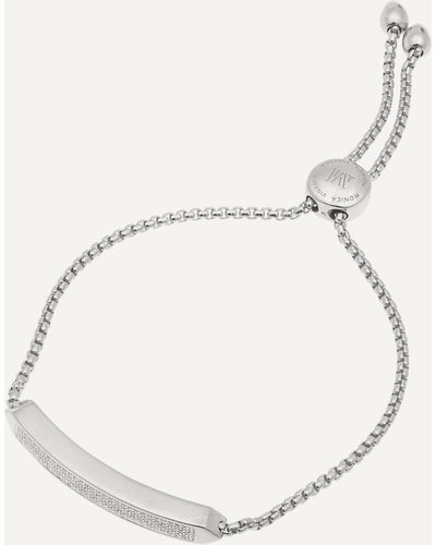Monica Vinader Silver Baja Skinny Diamond Bracelet One Size - Metallic