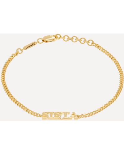 Otiumberg 14ct Gold Plated Vermeil Silver Sista Name Bracelet - Metallic