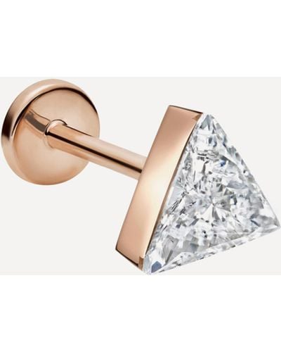 Maria Tash 18ct 5mm Invisible Set Triangle Diamond Single Threaded Stud Earring - White