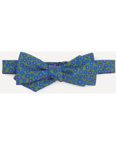 Liberty Mens Floral Fabel Silk Bow Tie One Size - Blue