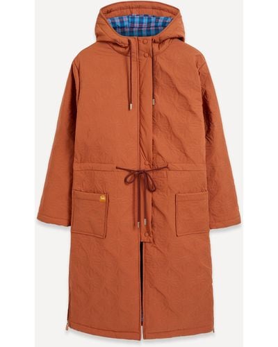 TACH Anita Floral Quilted Jacket Xxs-p - Orange