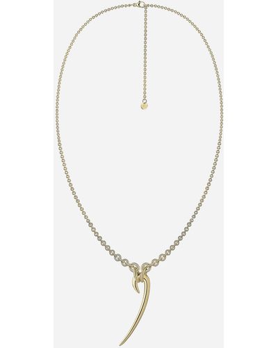 Shaun Leane Gold Plated Vermeil Silver Drop Hook Necklace - White