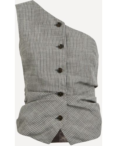 Acne Studios Women's Off Shoulder Button-up Shirt 12 - Grey