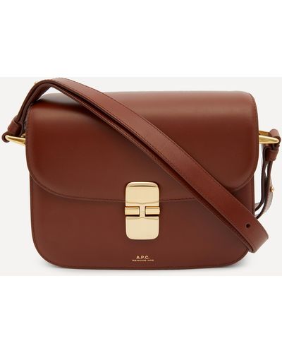 A.P.C. Grace Small Leather Cross-body Bag - Brown