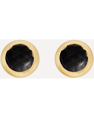 Astley Clarke Gold Plated Vermeil Silver Mini Stilla Black Onyx Stud Earrings - Metallic