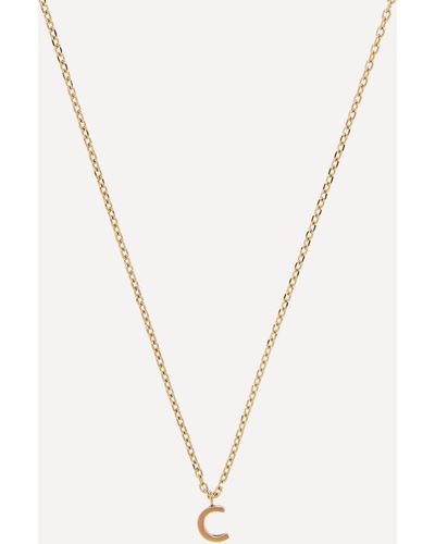 AURUM + GREY 9ct Gold C Initial Pendant Necklace - Metallic