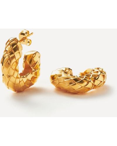 Missoma 18ct Gold-plated Medium Serpent Textured Chubby Hoop Earrings - Metallic