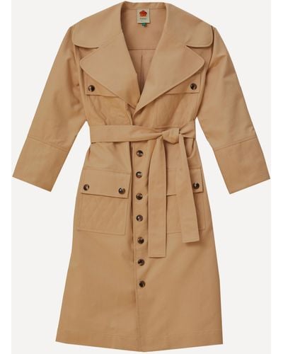 FARM Rio Women's Pockets Over Nude Trench Coat Xs - Natural