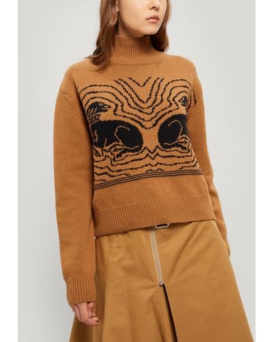 ALEXACHUNG Hounds Of Love Jacquard Wool Sweater - Multicolour