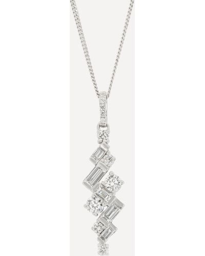 Kojis 18ct White Gold Abstract Diamond Pendant Necklace - Multicolour