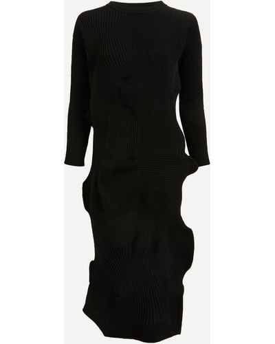 Pleats Please Issey Miyake Women's Kone Kone Knit Dress 2 - Black