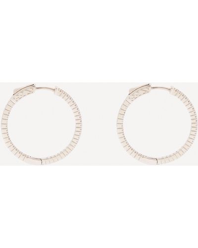 CZ by Kenneth Jay Lane Rhodium-plated Inside Out Hoop Earrings One Size - Natural