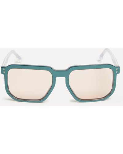 Isabel Marant Women's Acetate Semi-transparent Green Geometric Sunglasses One Size