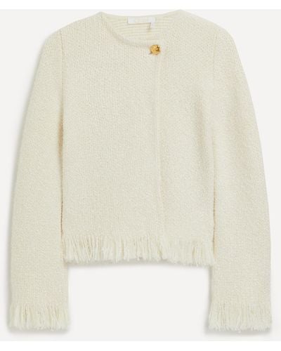 Chloé Women's Silk And Cashmere Boucle Knit Jacket - White