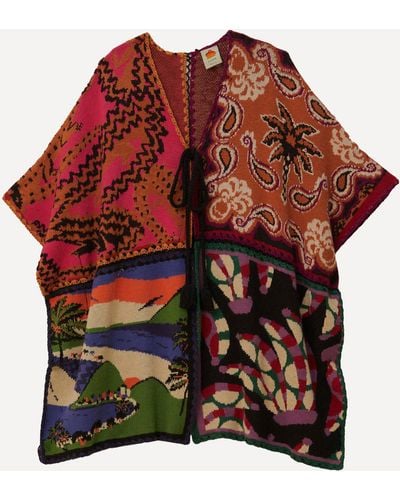 FARM Rio Women's Mixed Prints Knitted Kimono Xs - Red