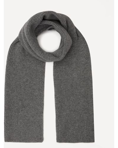 Christys' Women's Ribbed Cashmere Scarf - Grey