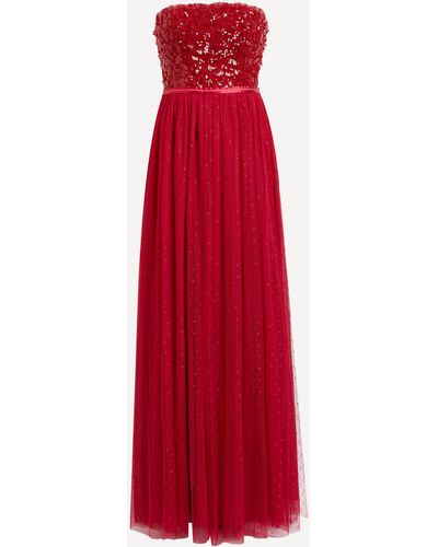 Needle & Thread Women's Tempest Strapless Bodice Gown - Red