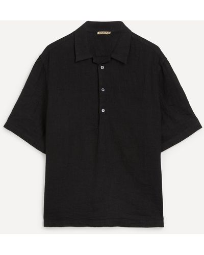 Barena Mens Mola Linen Shirt 40/50 - Black