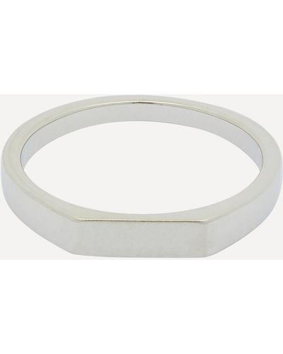 Miansai Mens Sterling Silver Thin Geo Ring - White