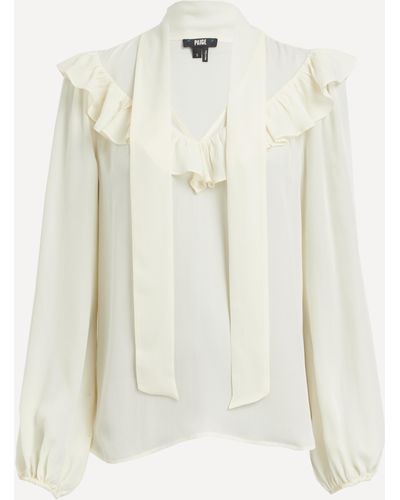 PAIGE Women's Katya Silk Blouse 10 - White