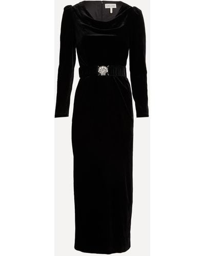 Saloni Women's Jinx-e Velvet Dress 8 - Black