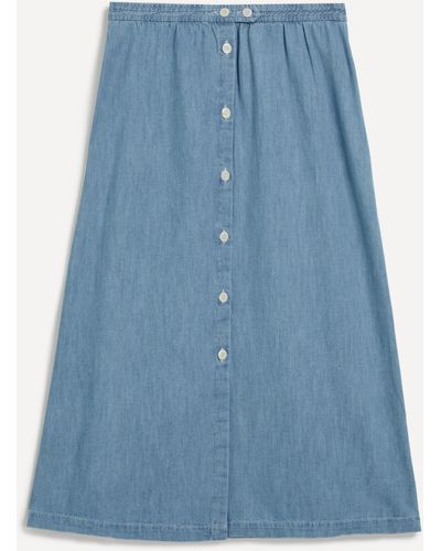 A.P.C. A. P.c. Women's Deauville Denim Skirt 8 - Blue