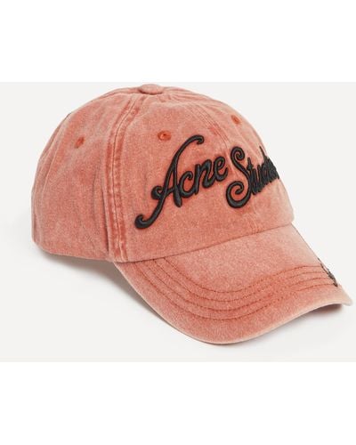 Acne Studios Women's Logo Washed Cotton Baseball Cap One Size - Pink