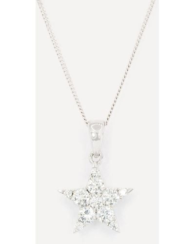 Kojis 18ct White Gold Diamond Star Pendant Necklace One Size