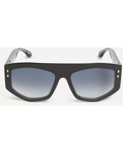 Isabel Marant Women's Acetate Geometric Black Sunglasses One Size - Grey