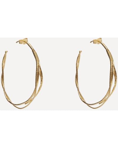 Alex Monroe Gold-plated Fine Twist Hoop Earrings - Natural