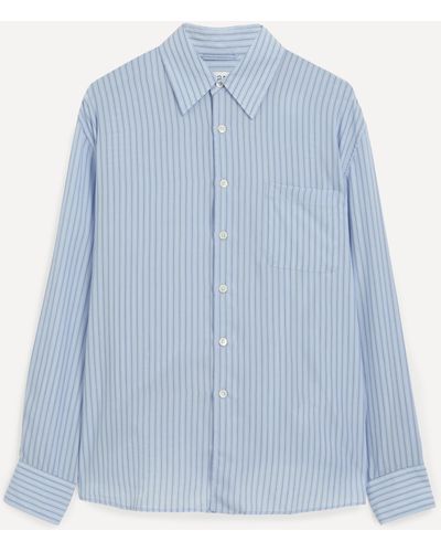 Our Legacy Mens Above Shirt In Flat Corp Floating 36/46 - Blue