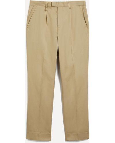 PS by Paul Smith Mens Pleated Cotton-blend Trousers 32 - Natural