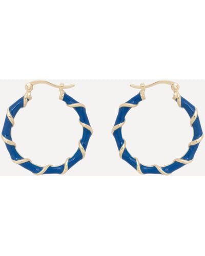 Anna + Nina X Liberty Gold-plated Midnight Blue Twist And Twirl Hoop Earrings